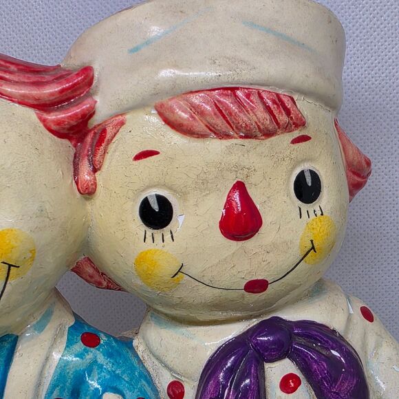Vintage Raggedy Ann & Andy Piggy Bank "I Love You" 1970s Bobbs-Merrill Co. Korea - Picture 4 of 16